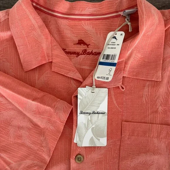 TOMMY BAHAMA Palms in Paradise Button Down Shirt NWT New Tags - Great Buy $15! - Picture 1 of 4